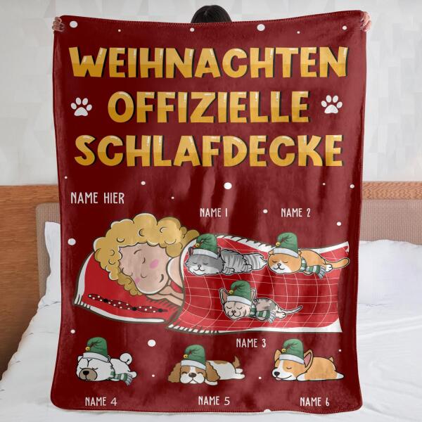 Personalisierte Decke für Tierliebhaber | personalisierte Geschenke für Tierliebhaber | Weihnachten Offiziele Schlafdecke