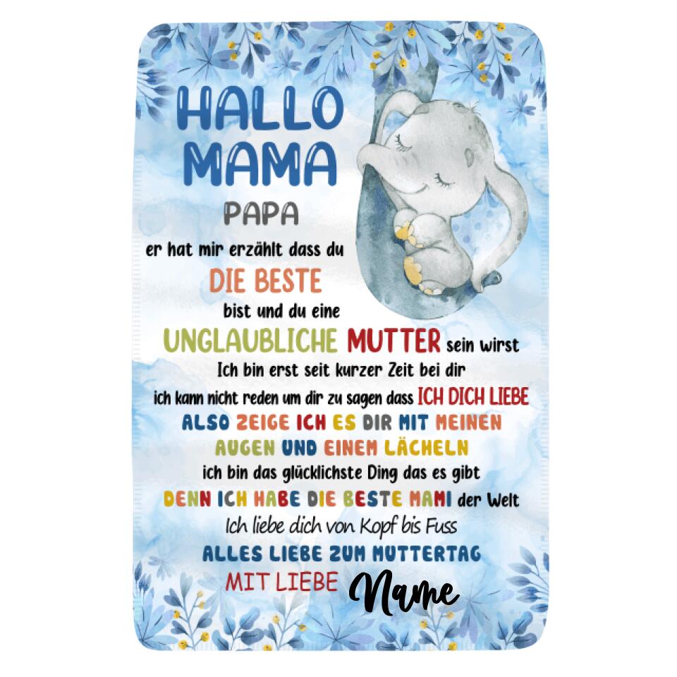 Personalisierte Babydecke | personalisierte Geschenke für Mama | Ich liebe dich von Kopf bis Fuß