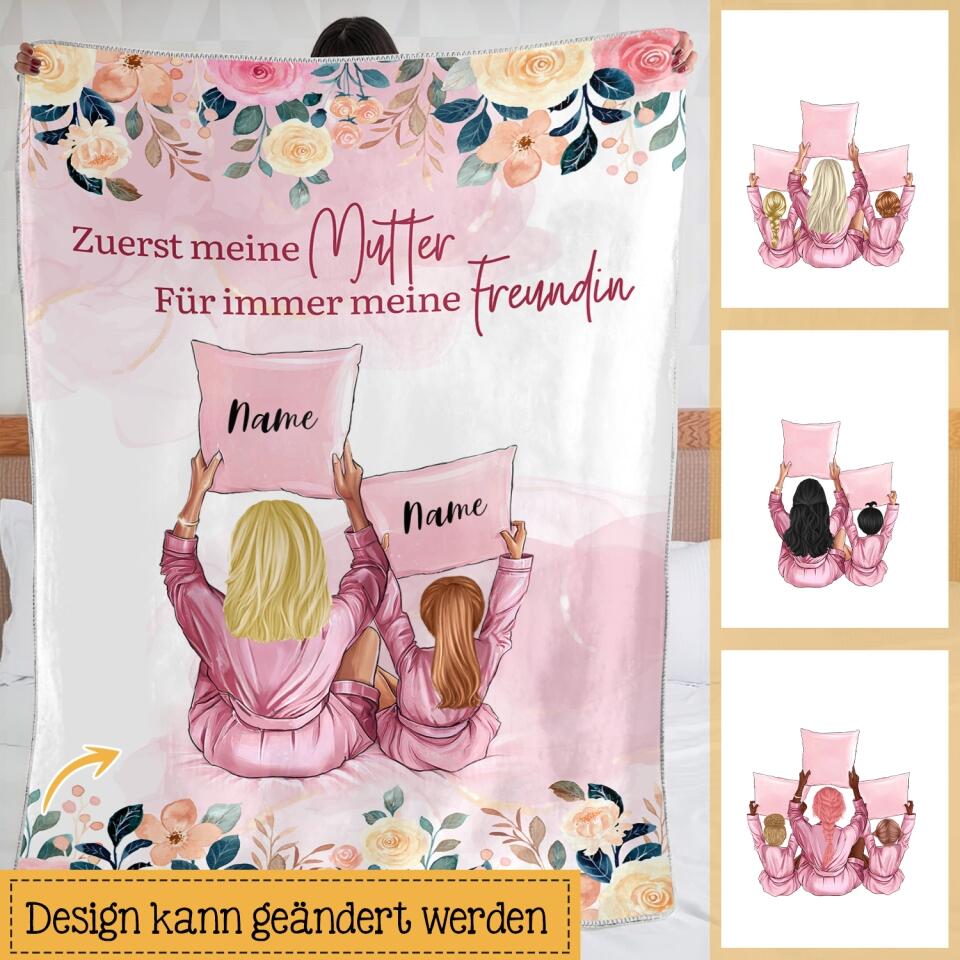 Personalisierte Decke für Mama | personalisierte Geschenke für Mutter | Zuerst unsere Mutter