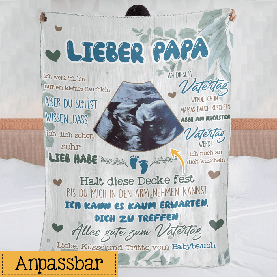 Personalisierte Babydecke | personalisierte Geschenke für Papa |Zum ersten Vatertag