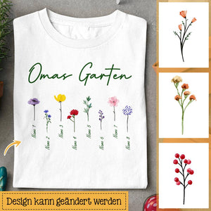 Personalisiertes T-shirt für Oma | personalisierte Geschenke für Oma | Omas Garten