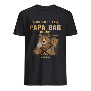 Personalisiertes T-shirt für Papa | personalisierte Geschenke für Vater | Dieser tolle  Papa Bär gehört,