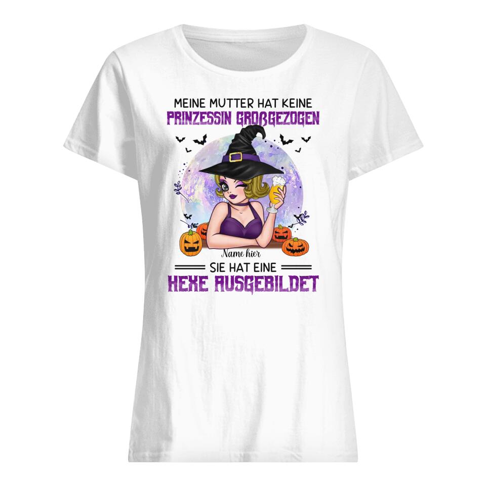 Meine Mutter hat eine Hexe ausgebildet , Personalisierbar T-Shirt für Halloween