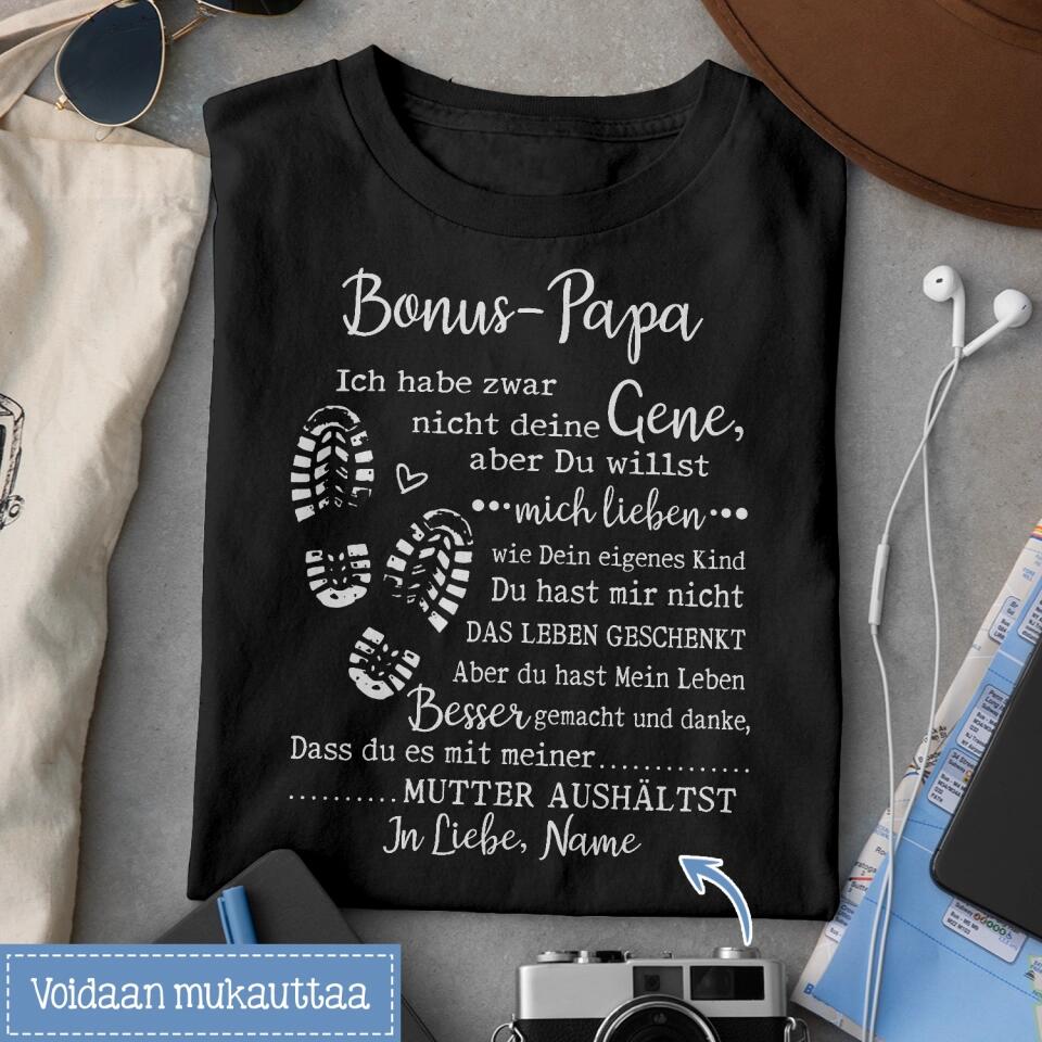 Personalisiertes T-shirt für Bonus-Papa | personalisierte Geschenke für Bonus-Vater | Bonus-Papa