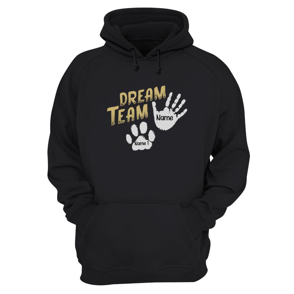 Personalisierter Hoodie für Katzenliebhaber | personalisierte Geschenke für Hundeliebhaber | Dream Team Haustierliebhaber Weißer Hoodie
