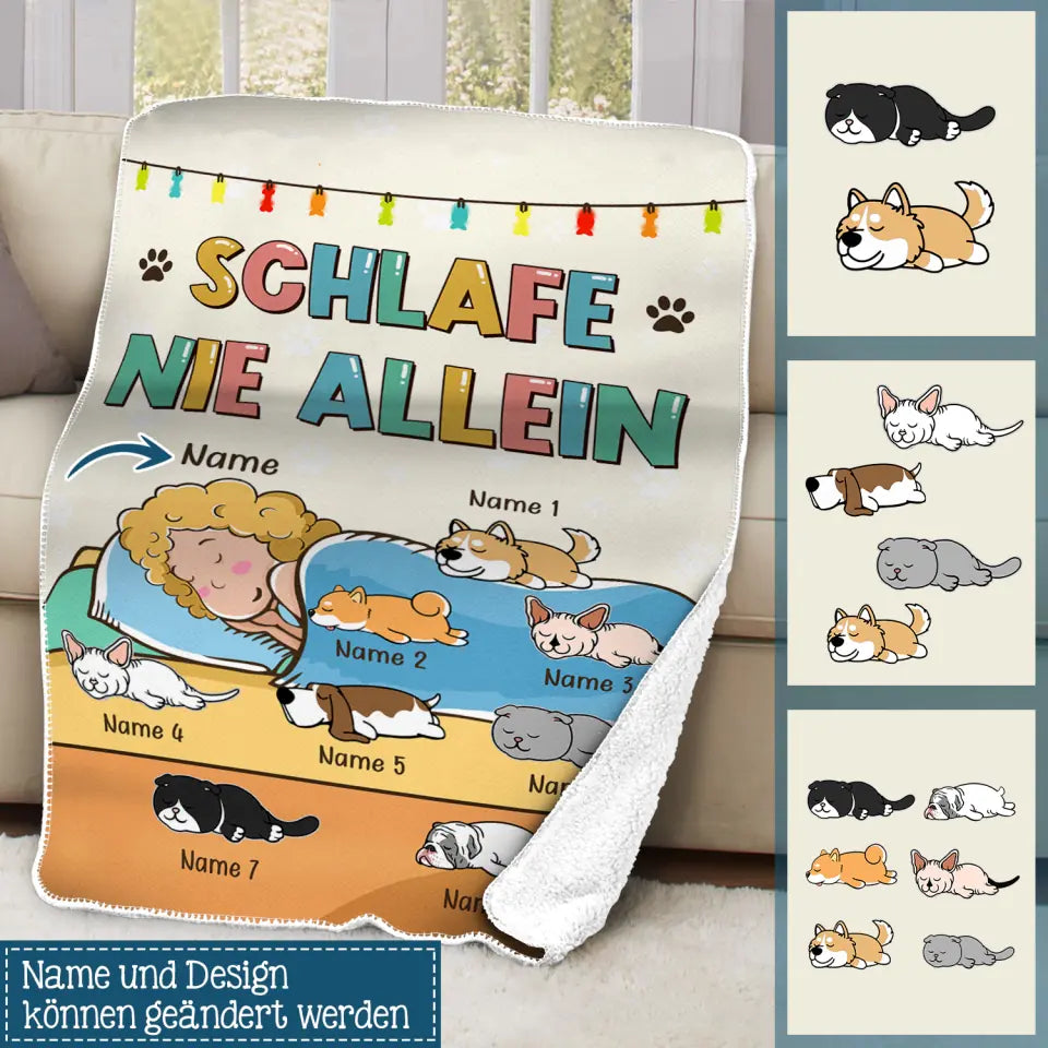 Personalisierte Decke für Tierliebhaber | personalisierte Geschenke für Tierliebhaber | Schlafe Nie Aallein