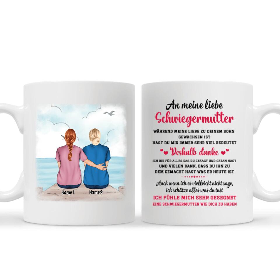 Personalisierte Tasse für Schwiegermutter | personalisierte Geschenke für Mutter | Schwiegermutter und Schwiegertochter gesegnet eine Schwiegermutter wie dich zu haben