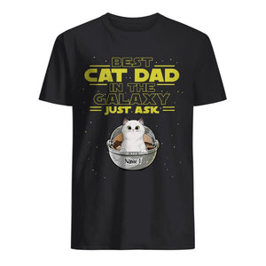 Personalisiertes T-shirt für Katzenliebhaber | personalisierte Geschenke für Katzenliebhaber | Best cat dad in the galaxy