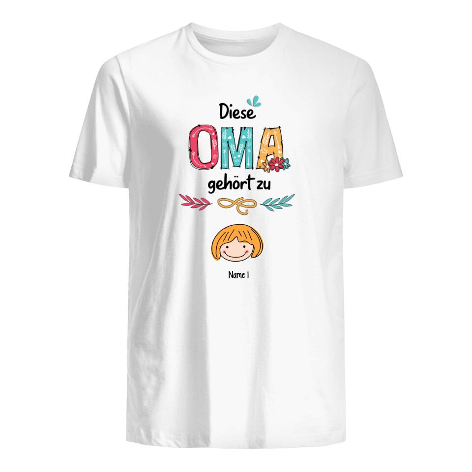 Personalisiertes T-shirt für Oma | personalisierte Geschenke für Oma | Diese Oma Gehört Zu