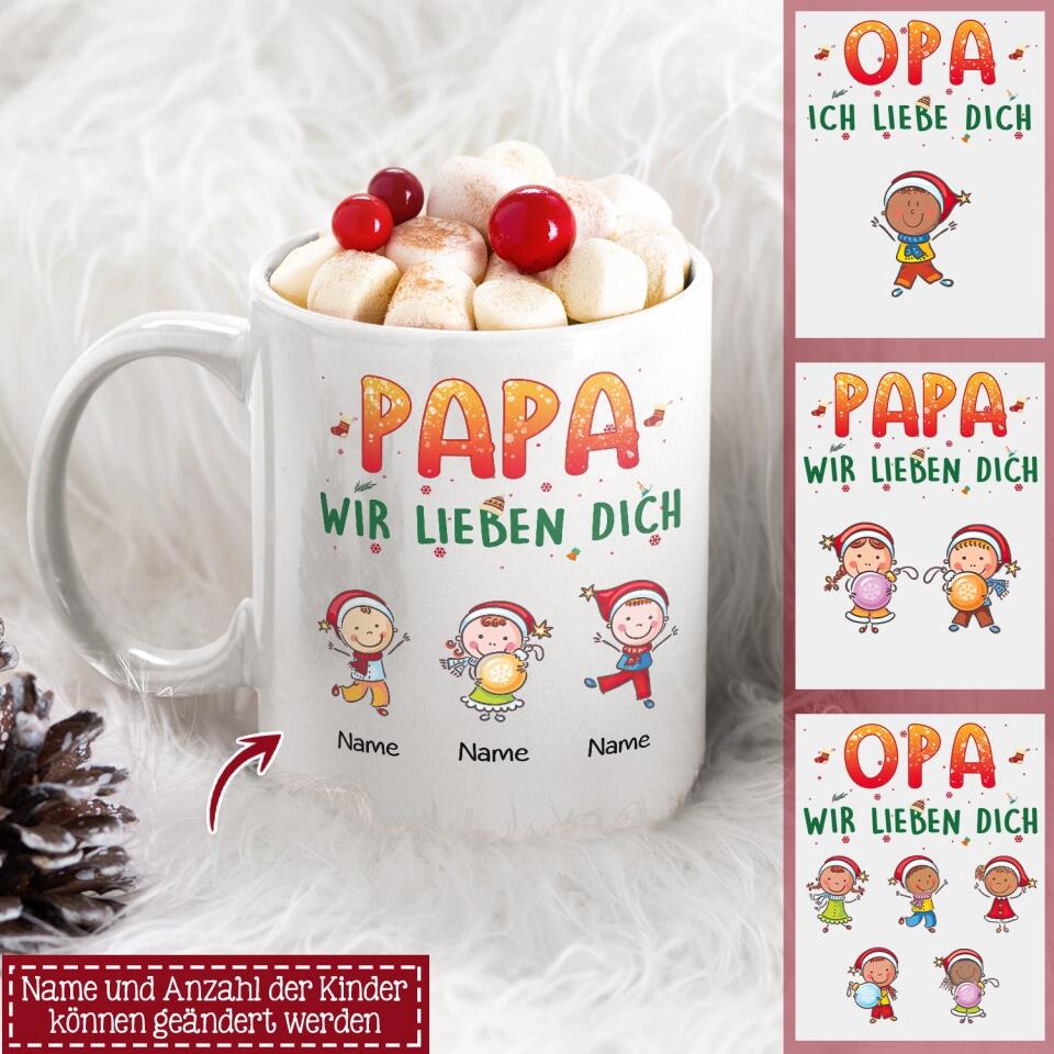 Personalisierte Tasse für Opa | personalisierte Geschenke für Großvater | Opa Ich liebe dich weihnachten