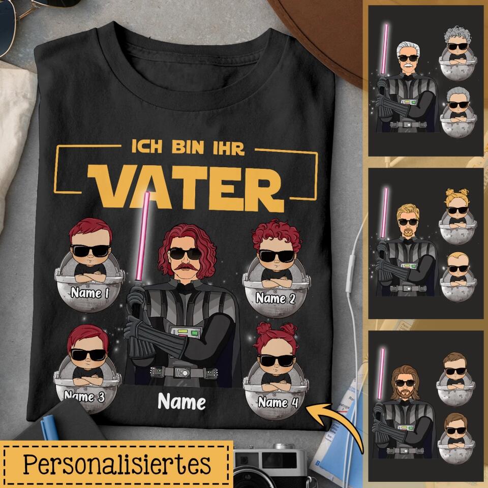 Personalisiertes T-shirt für Papa | personalisierte Geschenke für Vater | Ich bin ihr Vater