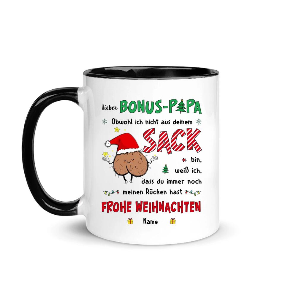 Personalisierte Tasse für Papa | personalisierte Geschenke für Vater | Lieber Bonus-Papa Obwohl ich nicht aus deinem Sack bin