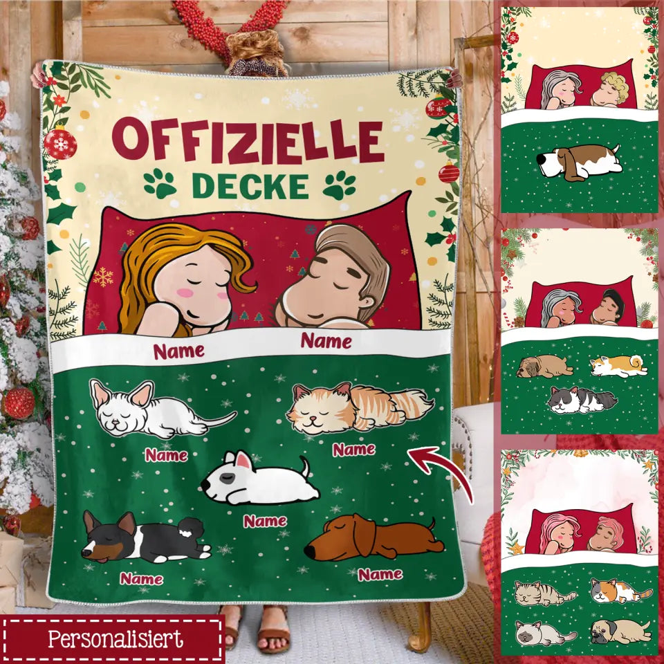 Personalisierte Decke für Paare | personalisierte Geschenke für Katzenliebhaber und Hundeliebhaber | offizielle Decke