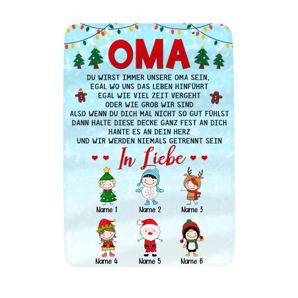Personalisierte Decke für Oma| personalisierte Geschenke für Großmutter | Oma und Enkel