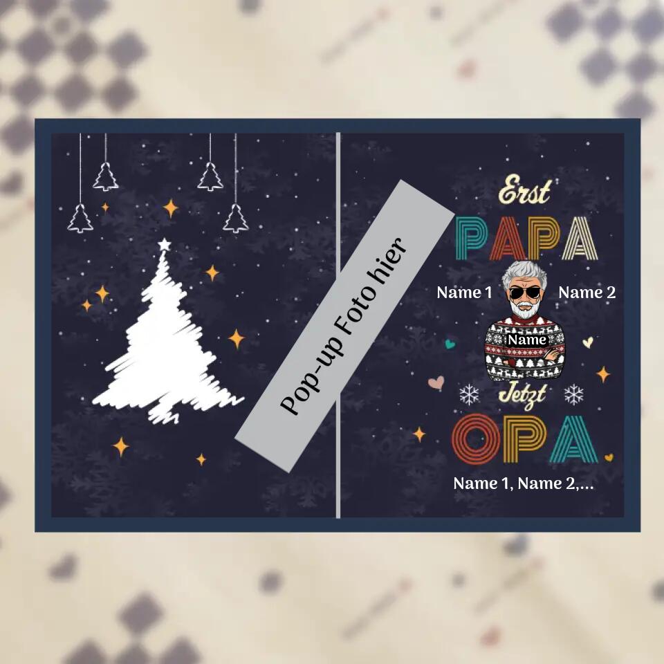 Personalisierte Grußkarte für Opa | personalisierte Geschenke für Opa | Erst Papa jetzt Opa