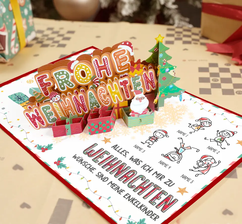 Personalisierte Grußkarte für Enkelkind | personalisierte Geschenke für Enkelkind | Alles, was ich mir zu Weihnachten wünsche, ist mein Enkelkind