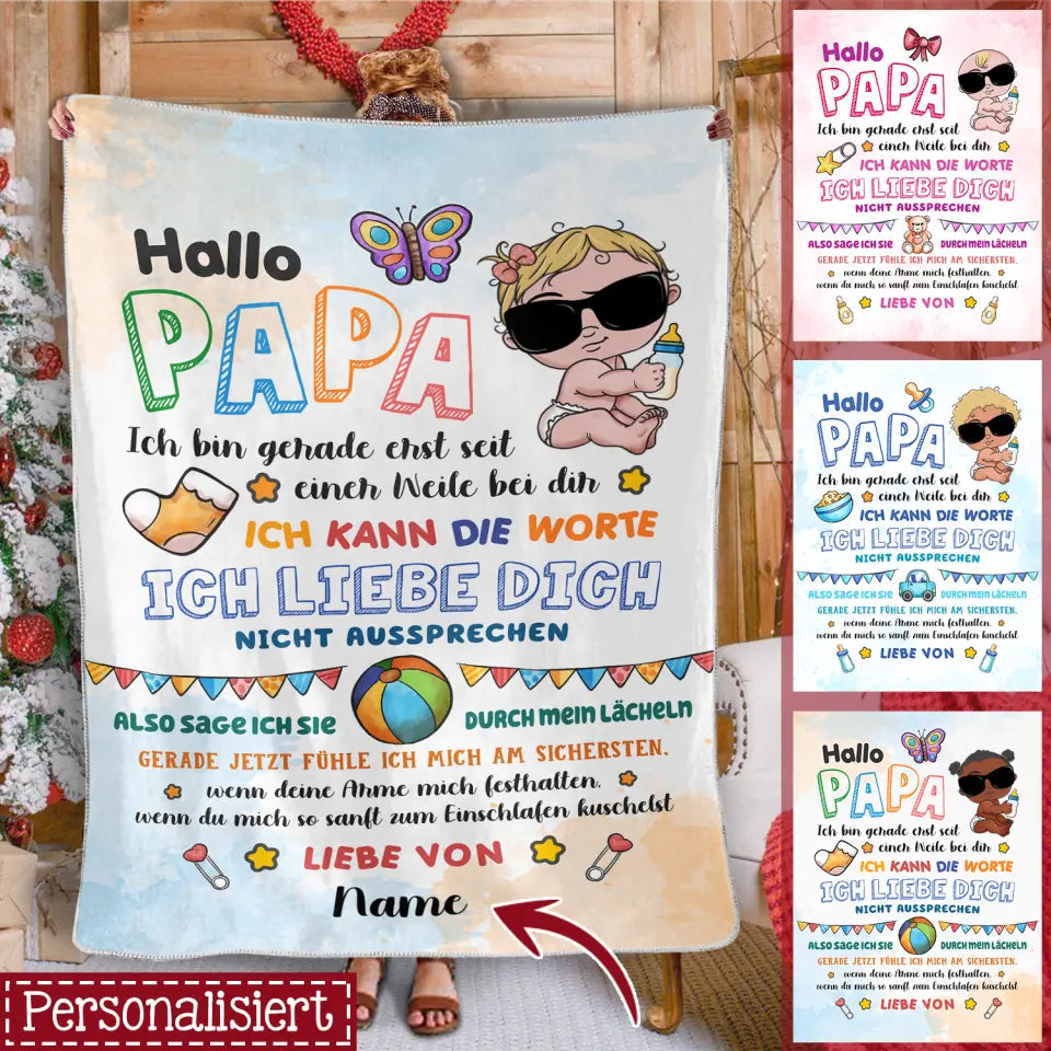 Personalisierte Babydecke | personalisierte Geschenke für Baby | PAPA Ich liebe dich