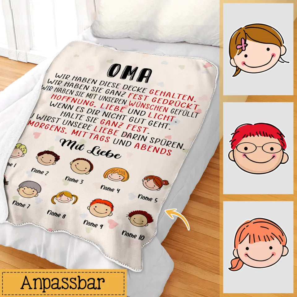 Personalisierte Decke für Oma | personalisierte Geschenke für Oma | Wir haben diese Decke gehalten