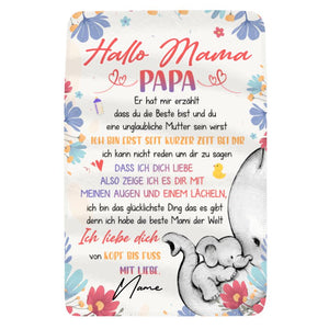 Personalisierte Babydecke | personalisierte Geschenke für Mama | Hallo Mama Papa Hat Mir Gesagt