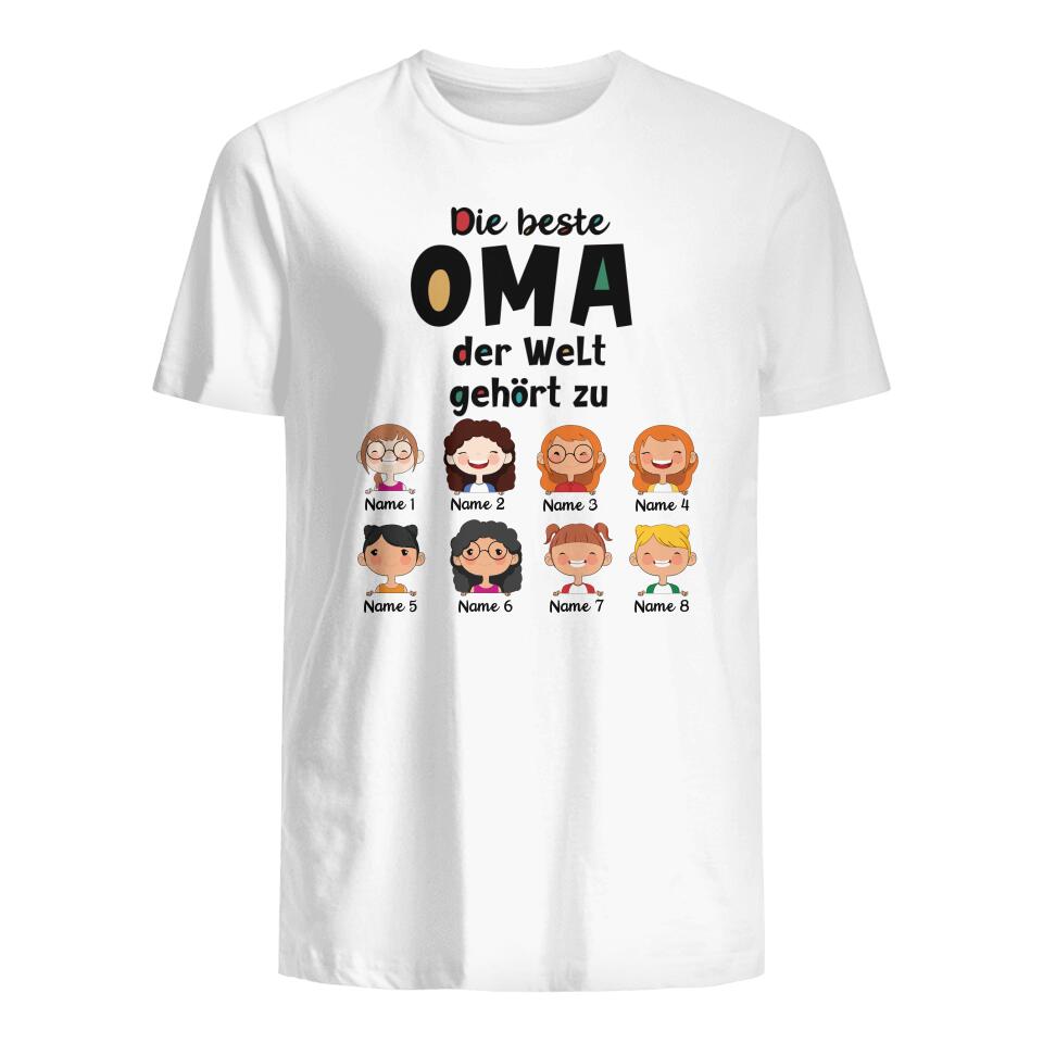 Personalisiertes T-shirt für Oma | personalisierte Geschenke für Oma | Die beste Oma der Welt gehört zu
