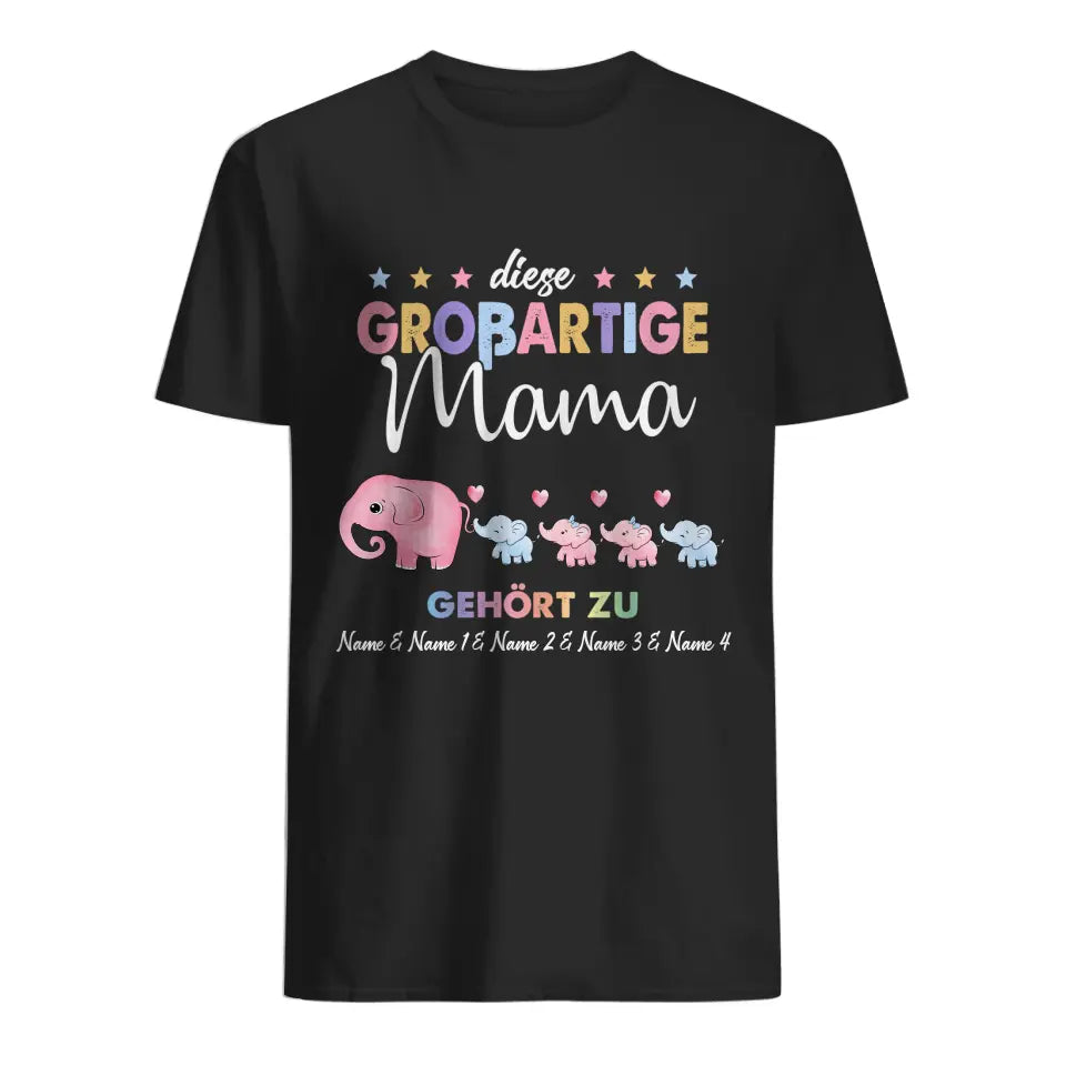 Personalisiertes T-shirt für Mama | personalisierte Geschenke für Mutter | Großartige Mama Oma