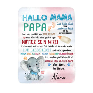 Personalisierte Babydecke | personalisierte Geschenke für Mama | Hallo Mama, du bist die Beste