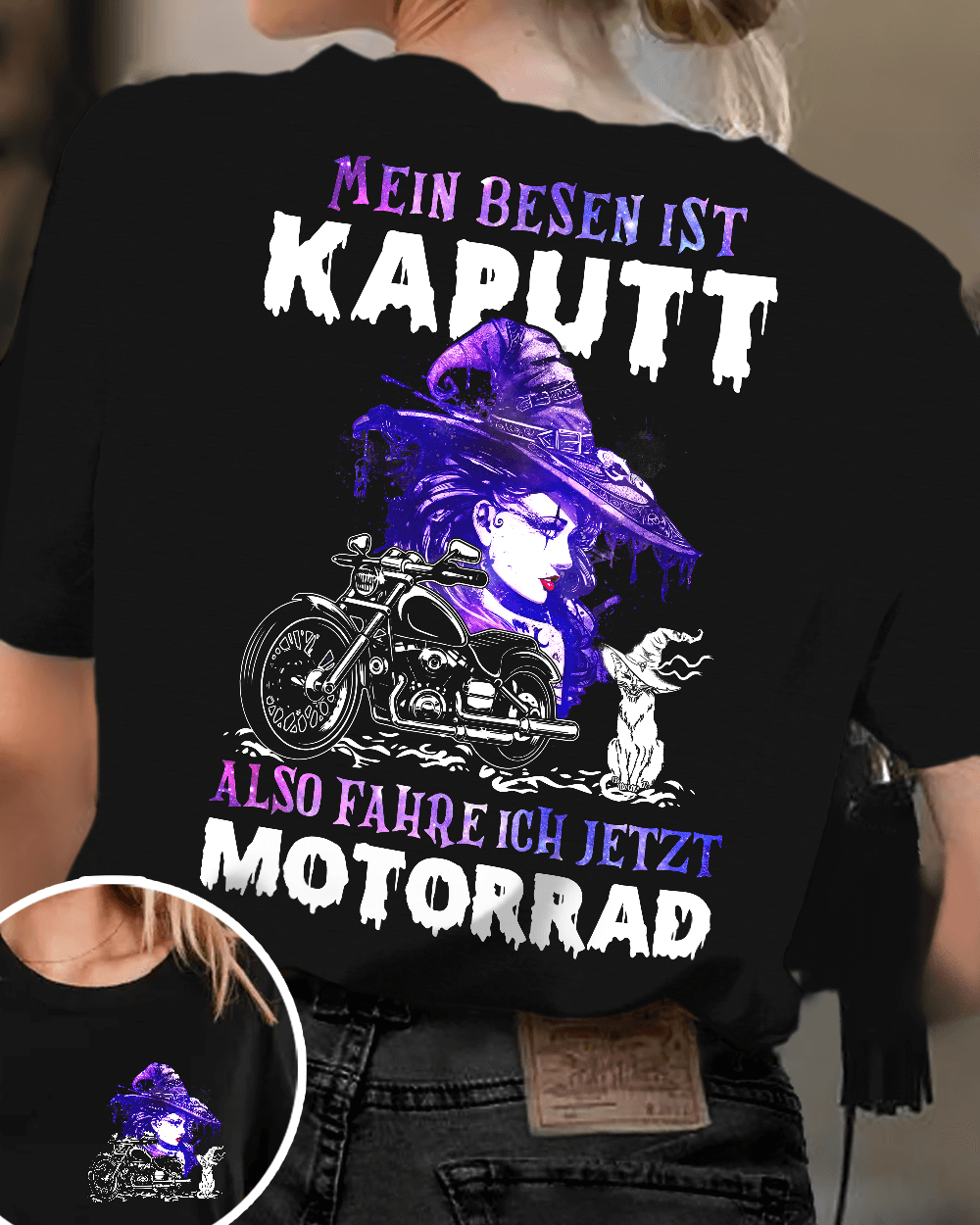 Motorräder Mein Besen Ist Kaputt, 2-seitig Bedrucktes Damen T-Shirt - Hamyso
