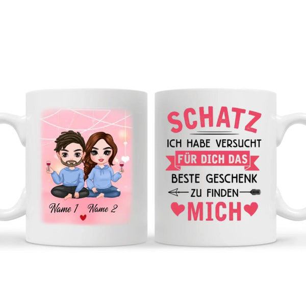 Personalisierte Tasse für Freund | personalisierte Geschenke für Ihn | Schatz Ich habe versucht für dich das beste geschenk zu finden mich