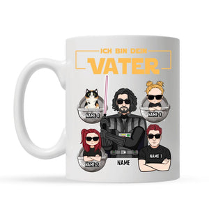 Personalisierte Tasse für Papa | personalisierte Geschenke für Vater | Ich bin dein Vater Kind und Haustier