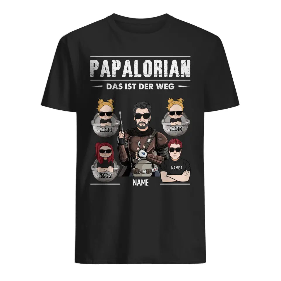 Personalisiertes T-shirt für Papa | Papalorian Das ist der Weg