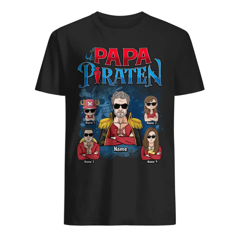 Personalisiertes T-shirt für Papa | Papa Piraten OP