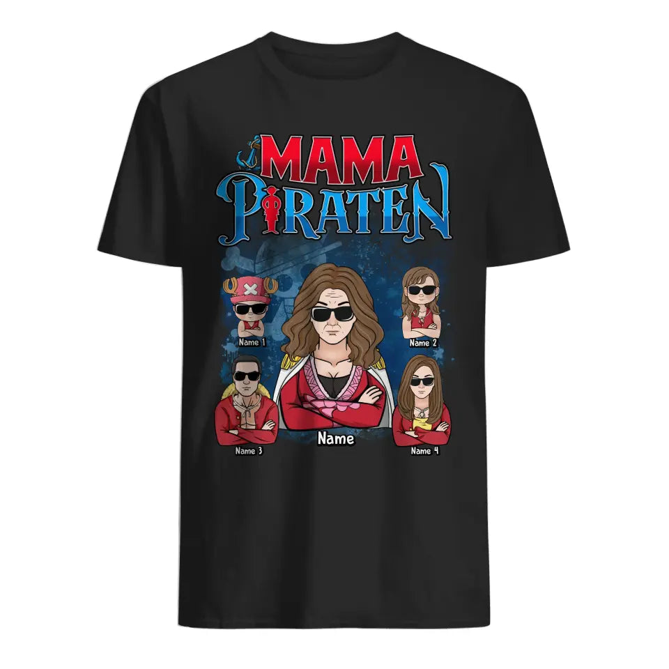 Personalisiertes T-shirt für Papa | Mama Piraten OP