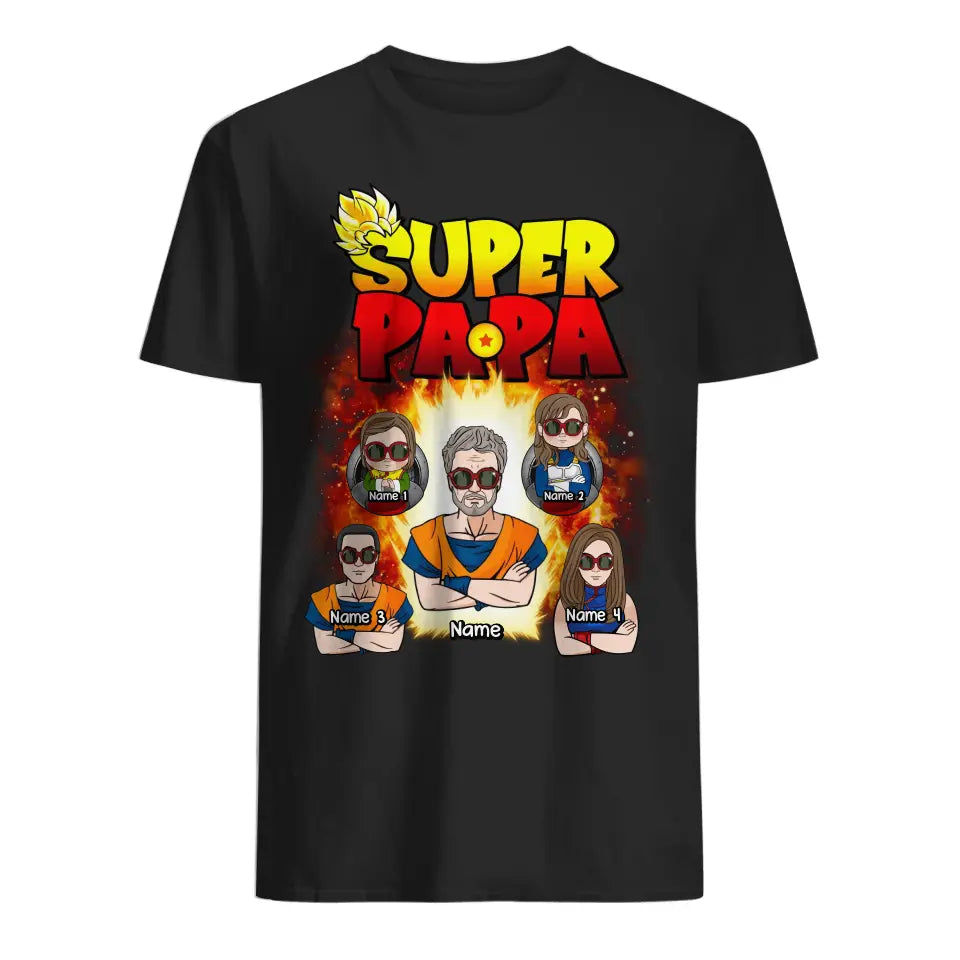 Personalisiertes T-shirt für Papa | Super Papa DB ver 2