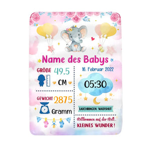 Personalisierte Babydecke | personalisierte Geschenke für Baby | Willkommen auf der Welt, kleines Wunder !