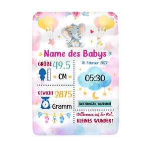 Personalisierte Babydecke | personalisierte Geschenke für Baby | Willkommen auf der Welt, kleines Wunder !