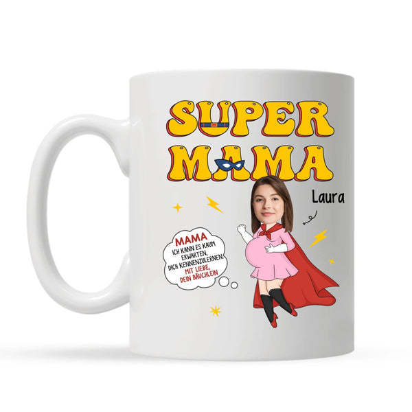 Super Mom – Personalisierte Fototasse als Geschenk für eine frischgebackene Mama