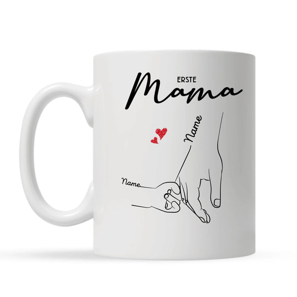 Erste Mama, Jetzt Oma - Personalisierte Tasse für Mama und Oma