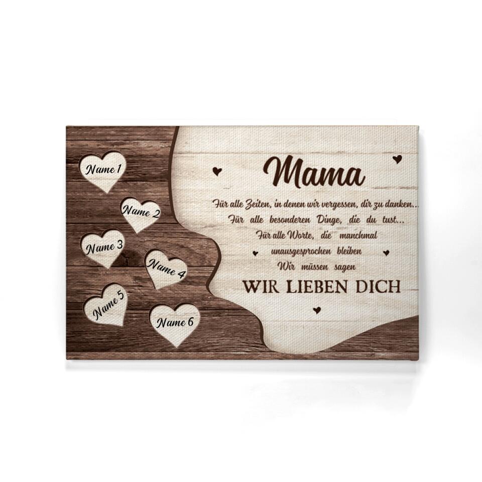 Personalisiertes T-shirt für Mama | personalisierte Geschenke für Mutter | Mama Für alle Zeiten in denen wir vergessen dir zu danken