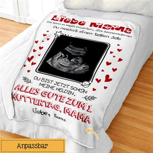 Personalisierte Babydecke | personalisierte Geschenke für Mama und Baby |Liebe Mama Ich Kann Es Kaum Erwarten