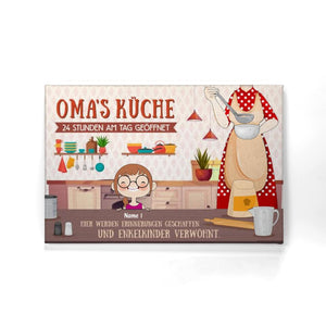 Oma's Küche, Personalisierbar Leinwand für Oma