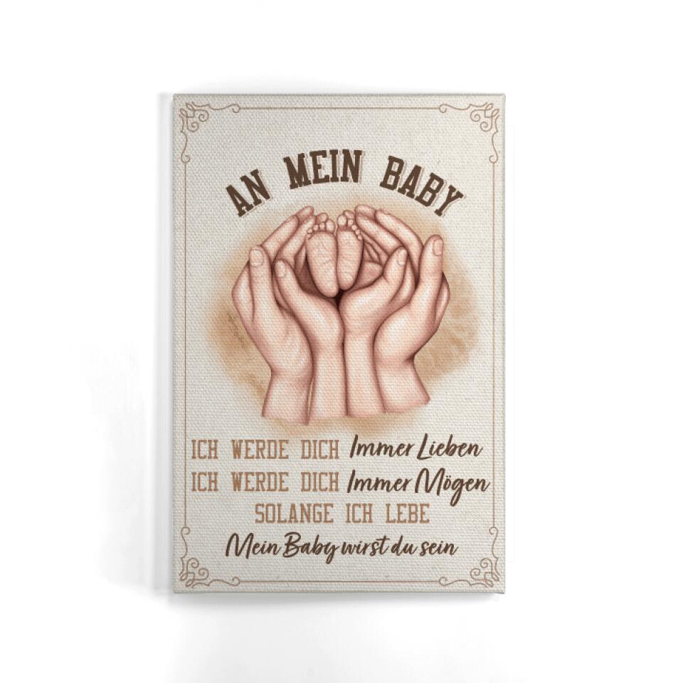 An Mein Baby, Personalisierbar Leinwand Für die Familie