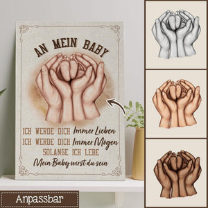 An Mein Baby, Personalisierbar Leinwand Für die Familie