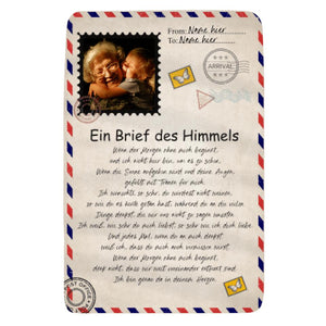 Personalisierte Decke für Oma | personalisierte Geschenke für Großmutter | Ein Brief des Himmels