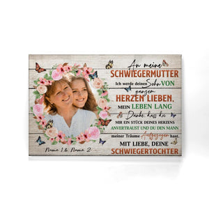 An Meine Schwiegermutter, Personalisierbar Leinwand Für Mama