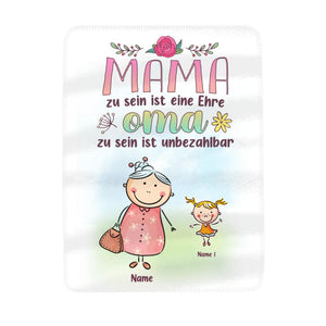 Personalisierte Decke für Mama/ Oma | personalisierte Geschenke für Mama/ Oma | Oma Zu Sein Ist Unbezahlbar