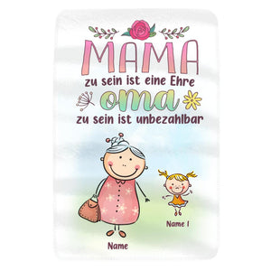 Personalisierte Decke für Mama/ Oma | personalisierte Geschenke für Mama/ Oma | Oma Zu Sein Ist Unbezahlbar