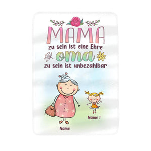 Personalisierte Decke für Mama/ Oma | personalisierte Geschenke für Mama/ Oma | Oma Zu Sein Ist Unbezahlbar