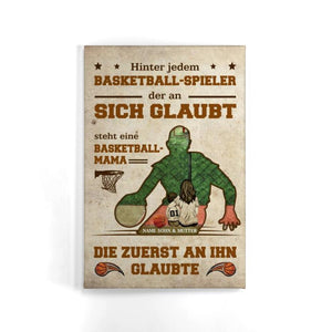 Hinter jedem  Basketball-Spieler, Personalisierbar Leinwand Für Mama hat Sohn Liebe Basketball