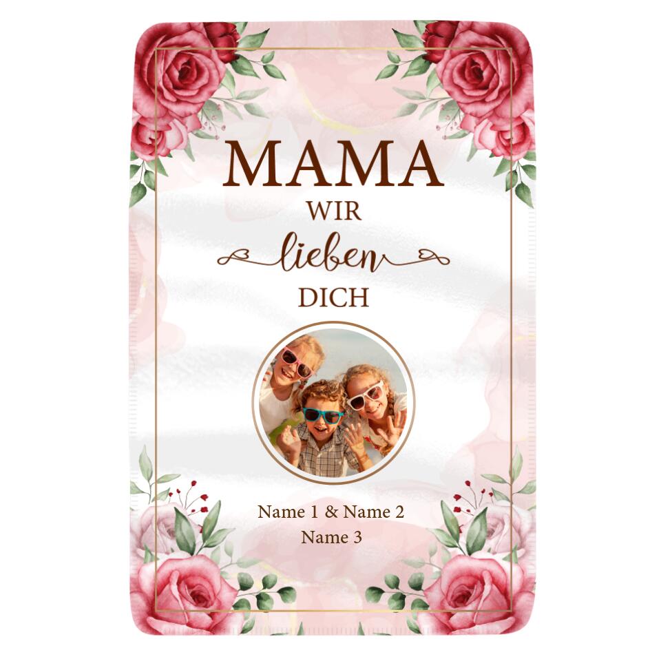 Personalisierte Decke für Mama | personalisierte Geschenke für Mama | Mama Ich Liebe Dich