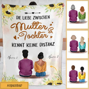 Personalisierte Decke für Mama | personalisierte Geschenke für Mutter | Die Liebe Zwischen Mutter & Tochter Kennt Keine Distanz